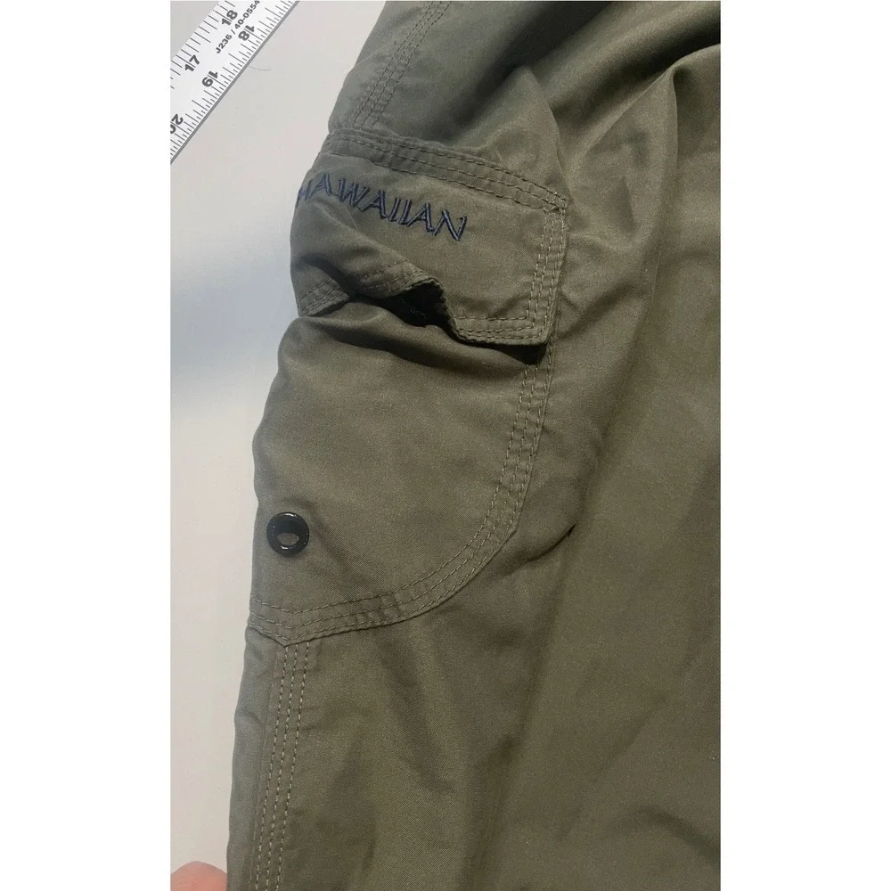 Da Hawaiian Mens Size 40 Board Shorts Olive Green Tribal Turtle Cargo Trunks